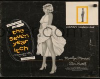 7j0957 SEVEN YEAR ITCH pressbook 1955 classic image of Marilyn Monroe skirt blowing, includes herald!
