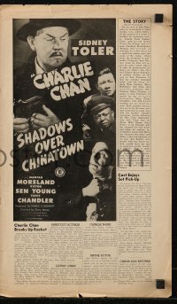 7j0958 SHADOWS OVER CHINATOWN pressbook 1946 Sidney Toler as Charlie Chan, Mantan Moreland, rare!