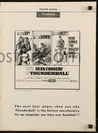 7j0962 THUNDERBALL pressbook 1965 art of Sean Connery as James Bond by Robert McGinnis & McCarthy!