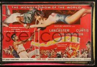 7j0963 TRAPEZE pressbook 1956 Burt Lancaster, Gina Lollobrigida & Tony Curtis, cool die-cut cover!