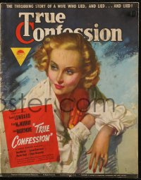 7j0964 TRUE CONFESSION pressbook 1937 Carole Lombard, Fred MacMurray & John Barrymore, ultra rare!
