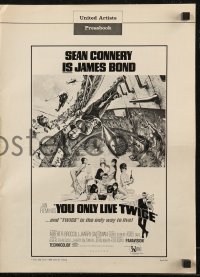 7j0966 YOU ONLY LIVE TWICE pressbook 1967 art of Sean Connery as James Bond by McGinnis & McCarthy!