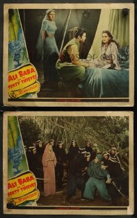 7k0908 ALI BABA & THE FORTY THIEVES 2 LCs 1943 great images of Maria Montez, Jon Hall & Arabs!