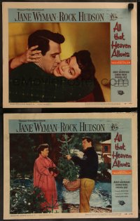 7k0910 ALL THAT HEAVEN ALLOWS 2 LCs 1955 Rock Hudson & Jane Wyman, directed by Douglas Sirk!