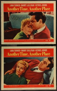 7k0914 ANOTHER TIME ANOTHER PLACE 2 LCs 1958 sexy Lana Turner has an affair w/young Sean Connery!