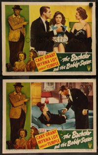 7k0917 BACHELOR & THE BOBBY-SOXER 2 LCs 1947 Cary Grant court ordered to date Temple by Myrna Loy!