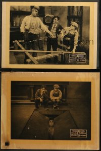 7k0921 BEHIND THE SCREEN 2 LCs R1920s Charlie Chaplin with Edna Purviance, Goliath Eric Campbell!