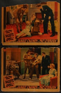 7k0931 BOY MEETS GIRL 2 LCs 1938 Hollywood screenwriters James Cagney & Pat O'Brien, Wilson!