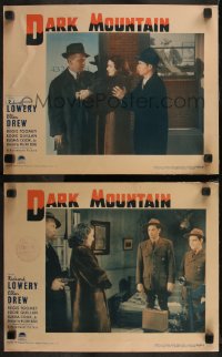 7k0960 DARK MOUNTAIN 2 LCs 1944 wonderful portraits of Robert Lowery & pretty Ellen Drew!