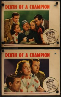 7k0962 DEATH OF A CHAMPION 2 LCs 1939 images of detective Lynne Overman with Virginia Dale & cast!