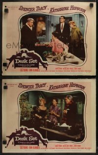 7k0967 DESK SET 2 LCs 1957 great images of Spencer Tracy & Katharine Hepburn, Gig Young, Blondell!
