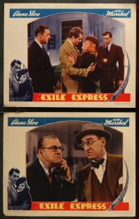 7k0977 EXILE EXPRESS 2 LCs 1939 great images of Anna Sten & Alan Marshal with Jerome Cowan!