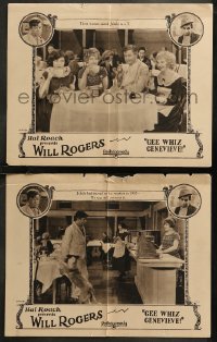 7k0987 GEE WHIZ GENEVIEVE 2 LCs 1924 Hal Roach, Will Rogers is happy-go-lucky tramp, ultra rare!
