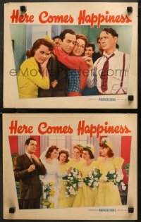 7k1005 HERE COMES HAPPINESS 2 LCs 1941 romantic images of pretty Mildred Coles & Edward Norris!