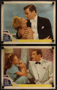 7k1011 HOLIDAY IN MEXICO 2 LCs 1946 Walter Pidgeon & Ilona Massey have romance under a tropic moon!
