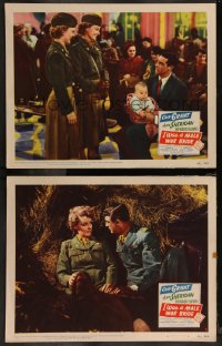7k1013 I WAS A MALE WAR BRIDE 2 LCs 1949 World War II images of Cary Grant & Ann Sheridan in uniform!