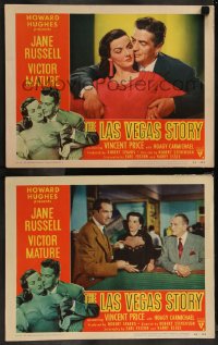 7k1027 LAS VEGAS STORY 2 LCs 1952 sexiest Jane Russell, Victor Mature & Vincent Price, gambling!