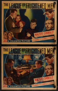 7k1029 LEAGUE OF FRIGHTENED MEN 2 LCs 1937 Walter Connolly as Nero Wolfe can get away w/ murder!