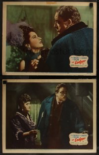 7k1034 LODGER 2 LCs 1943 great images of Laird Cregar as Jack the Ripper and Sara Allgood!