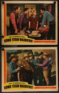 7k1036 LONE STAR RAIDERS 2 LCs 1940 The Three Mesquiteers, Robert Livingston, Bob Steele, Rufe Davis!