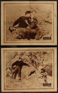 7k1046 MEN IN THE RAW 2 LCs 1923 western cowboy Jack Hoxie with Marguerite Clayton and Sid Jordan!
