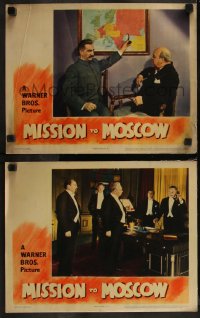 7k1057 MISSION TO MOSCOW 2 LCs 1943 Ann Harding & Walter Huston, Michael Curtiz directed!