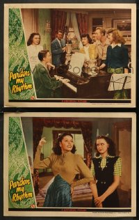 7k1084 PARDON MY RHYTHM 2 LCs 1944 Evelyn Ankers, Gloria Jean, one with super young Mel Torme!