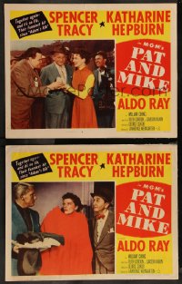 7k1086 PAT & MIKE 2 LCs 1952 Katharine Hepburn & Spencer Tracy, directed by George Cukor!