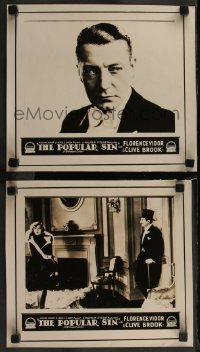 7k1092 POPULAR SIN 2 LCs 1926 Clive Brook in love with both Florence Vidor & Greta Nissen!