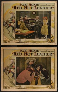 7k1094 RED HOT LEATHER 2 LCs 1926 great images of western cowboy Jack Hoxie, Warren border art!