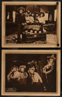 7k1133 STRANGE INHERITANCE 2 LCs 1927 Pee Wee Holmes and Ben Corbett in cowboy western comedy, ultra rare!