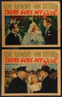 7k1144 THERE GOES MY GIRL 2 LCs 1937 gorgeous Ann Sothern & Gene Raymond w/ Jones and Jenks!