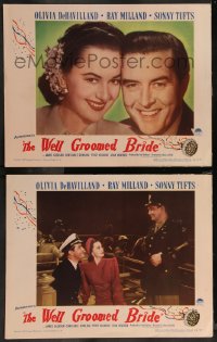 7k1171 WELL GROOMED BRIDE 2 LCs 1946 best portraits of Ray Milland & pretty Olivia De Havilland!