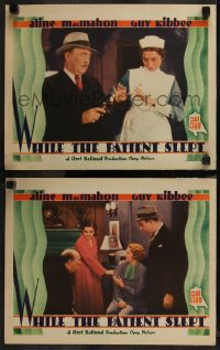 7k1173 WHILE THE PATIENT SLEPT 2 LCs 1935 Aline MacMahon as female sleuth/nurse Sarah Keate, rare!