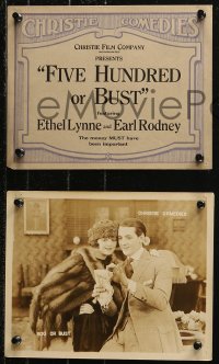 7k0281 FIVE HUNDRED OR BUST 3 8x10 LCs 1919 Al Christie Comedies, Ethel Lynne, Rodney, ultra rare!