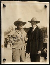 7k0318 WILLIAM S. HART 3 8x10 key book stills 1920s he is posing with a man who may be the director!