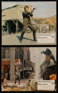 7k0031 DIRTY HARRY 7 color English FOH LCs 1971 great images of Clint Eastwood, Don Siegel classic!