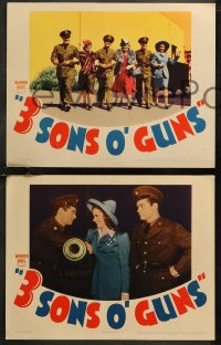 7k0664 3 SONS O' GUNS 5 LCs 1941 great images of Wayne Morris, Tom Brown, William Orr & Marjorie Rambeau!
