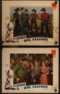 7k0723 BIG CALIBRE 4 LCs 1935 cowboy Bob Steele with Forrest Taylor & Peggy Campbell!