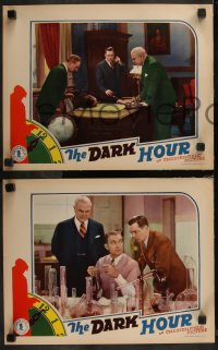 7k0735 DARK HOUR 4 LCs 1936 Ray Walker, Irene Ware, Churchill, murder mystery, cool clock artwork!