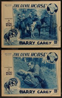 7k0811 DEVIL HORSE 3 chapter 8 LCs 1932 Carey & Apache, King of Wild Horses, The Missing Witness!