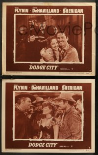 7k0590 DODGE CITY 7 LCs R1951 Errol Flynn, Olivia De Havilland, Michael Curtiz cowboy classic!