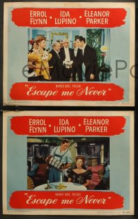 7k0740 ESCAPE ME NEVER 4 LCs 1948 Errol Flynn was a liar you loved, Ida Lupino, Eleanor Parker