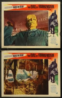 7k0434 EVIL OF FRANKENSTEIN 8 LCs 1964 Peter Cushing, Hammer, wonderful monster images!