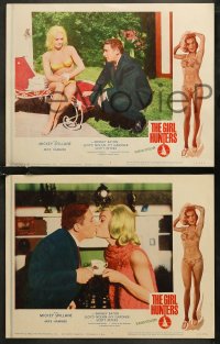 7k0447 GIRL HUNTERS 8 LCs 1963 Mickey Spillane pulp fiction, sexy Shirley Eaton!