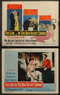 7k0448 GIRL IN THE RED VELVET SWING 8 LCs 1955 sexy Joan Collins as Evelyn Nesbitt Thaw, Ray Milland!