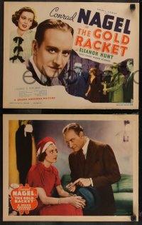 7k0451 GOLD RACKET 8 LCs 1937 Conrad Nagel stops Mexicans smuggling gold into US, complete set!