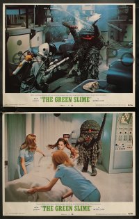 7k0456 GREEN SLIME 8 LCs 1969 classic cheesy sci-fi movie, great images of monster!