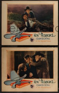 7k0682 GUN GOSPEL 5 LCs 1927 great images of western cowboy Ken Maynard in action, w/pretty senorita!