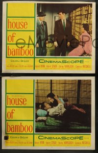 7k0593 HOUSE OF BAMBOO 7 LCs 1955 Sam Fuller, Cameron Mitchell, Robert Stack, Shirley Yamaguchi